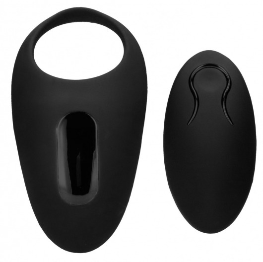 Черное эрекционное кольцо SONO №74 с пультом - Shots Media BV - в Санкт-Петербурге купить с доставкой