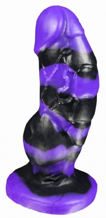 Черно-фиолетовый фаллоимитатор Мартин medium - 24,5 см. - Erasexa - купить с доставкой в Санкт-Петербурге