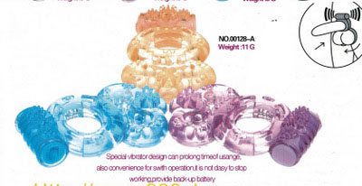 Голубое эрекционное кольцо с вибратором и подхватыванием мошонки - Sextoy 2011 - в Санкт-Петербурге купить с доставкой