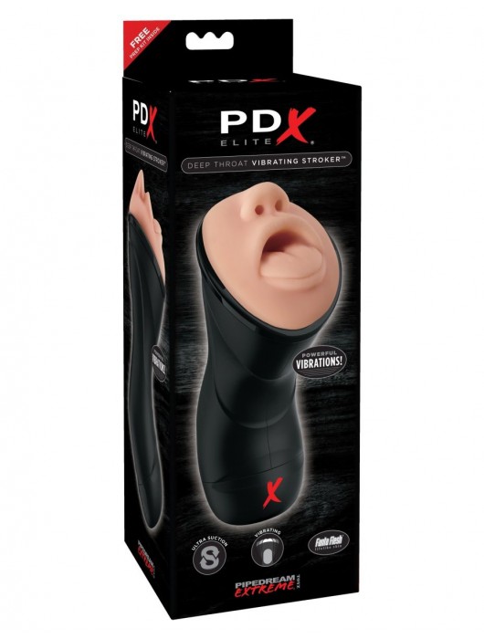 Мастурбатор-ротик Deep Throat Vibrating Stroker - Pipedream - в Санкт-Петербурге купить с доставкой