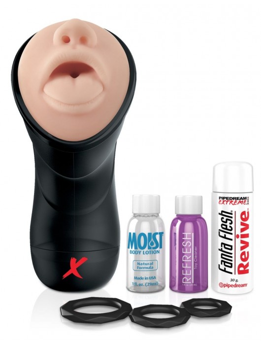 Мастурбатор-ротик Deep Throat Vibrating Stroker - Pipedream - в Санкт-Петербурге купить с доставкой