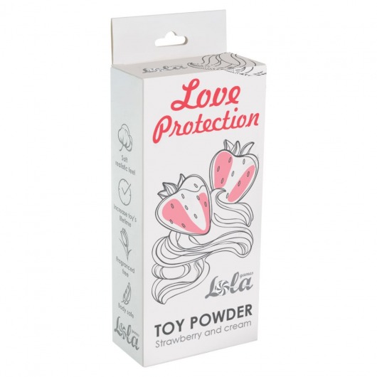 Пудра для игрушек Love Protection с ароматом клубники со сливками - 30 гр. - Lola Games - купить с доставкой в Санкт-Петербурге