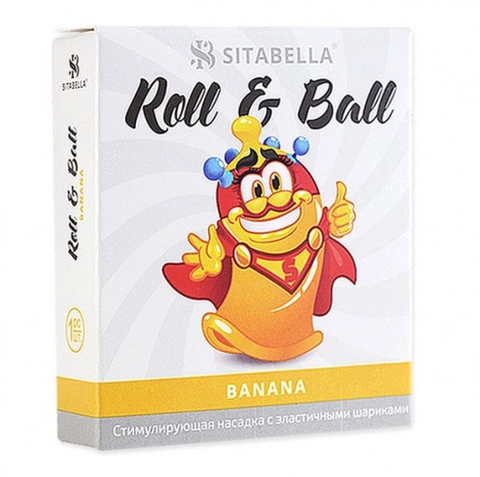 Стимулирующий презерватив-насадка Roll   Ball Banana - Sitabella - купить с доставкой в Санкт-Петербурге