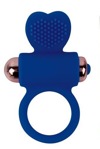 Синее эрекционное виброкольцо с сердечком - Bior toys - в Санкт-Петербурге купить с доставкой
