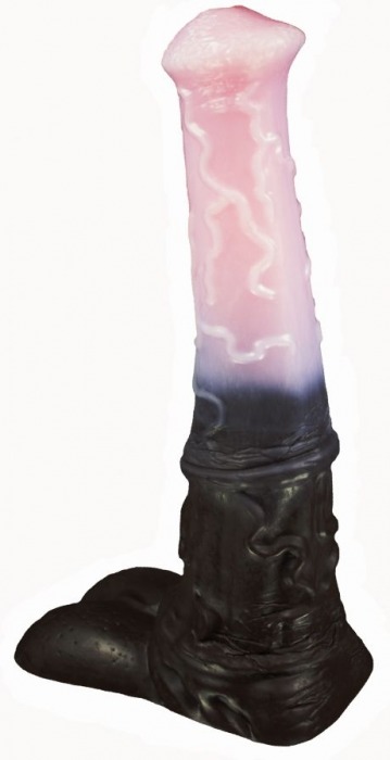 Черно-розовый фаллоимитатор  Мустанг large  - 43,5 см. - Erasexa - купить с доставкой в Санкт-Петербурге