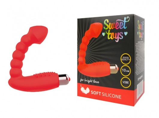 Красный массажер простаты с вибрацией - 10 см. - Bior toys - в Санкт-Петербурге купить с доставкой