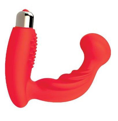 Красный вибромассажер простаты с круглым кончиком - Bior toys - в Санкт-Петербурге купить с доставкой