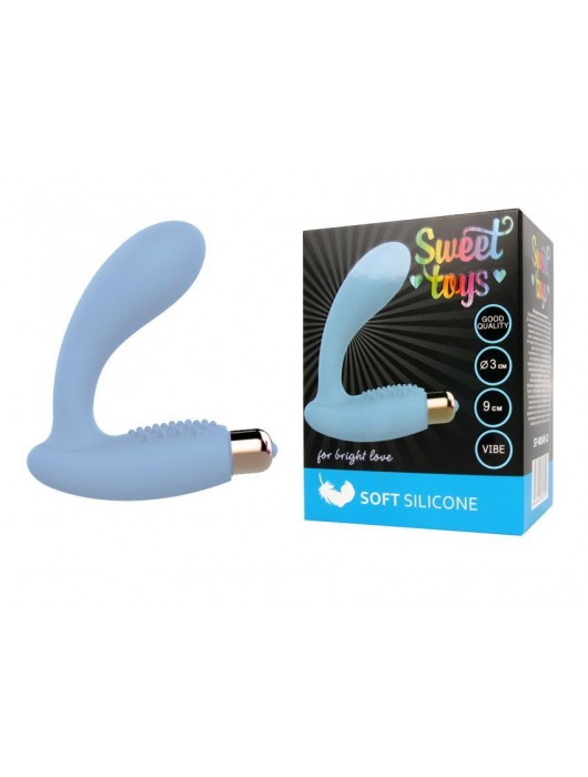 Голубой овальный гладкий вибростимулятор простаты - Bior toys - в Санкт-Петербурге купить с доставкой