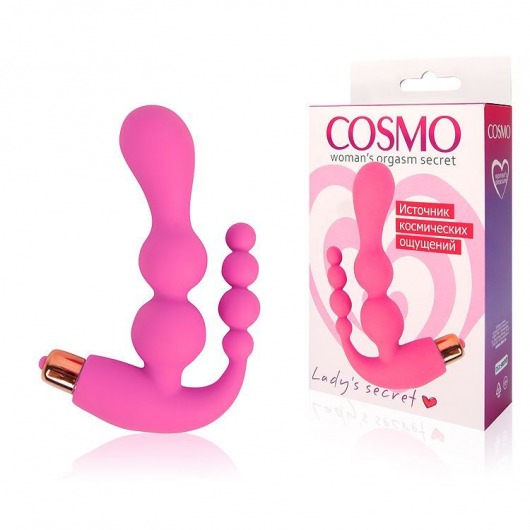 Розовый анально-вагинальный вибратор - 20 см. - Bior toys