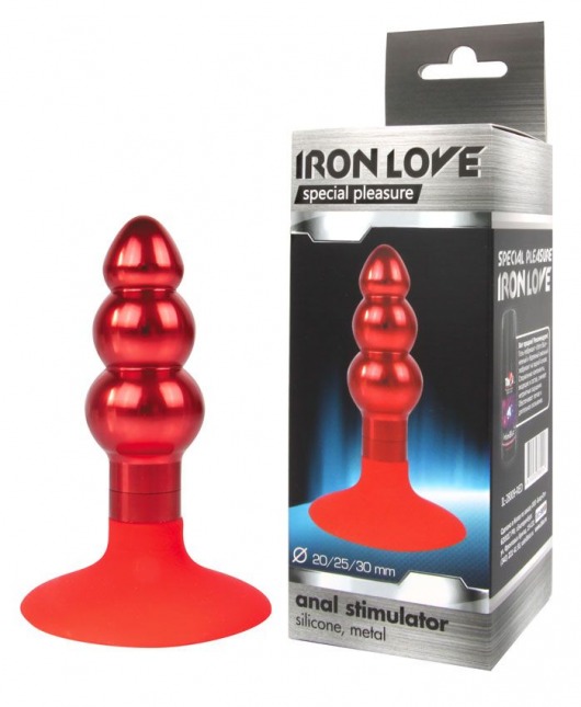 Красная анальная пробка-елочка с круглым ограничителем - 9 см. - Bior toys