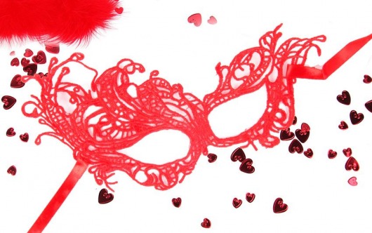 Красная ажурная текстильная маска Марго - Erowoman-Eroman купить с доставкой