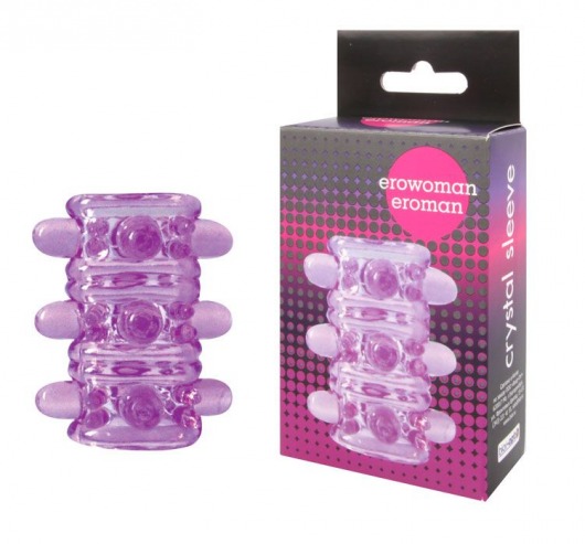 Открытая фиолетовая насадка на пенис Crystal Sleeve - 5,5 см. - Erowoman-Eroman - в Санкт-Петербурге купить с доставкой