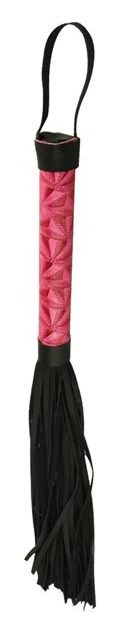 Аккуратная плетка с розовой рукоятью Passionate Flogger - 39 см. - Erokay - купить с доставкой в Санкт-Петербурге