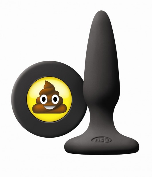 Черная силиконовая пробка Emoji SHT - 8,6 см. - NS Novelties - купить с доставкой в Санкт-Петербурге