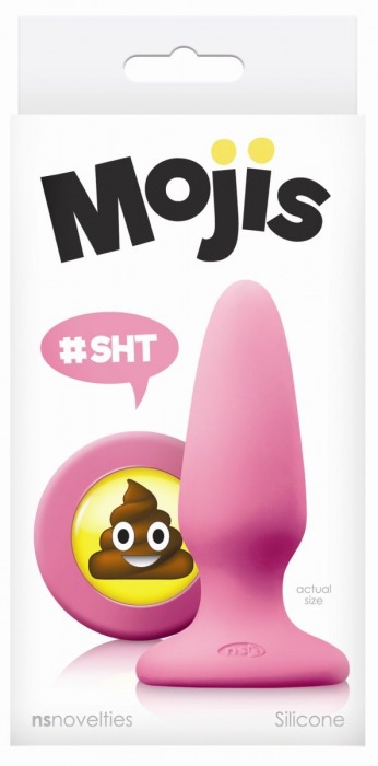Розовая силиконовая пробка среднего размера Emoji SHT - 10,2 см. - NS Novelties - купить с доставкой в Санкт-Петербурге