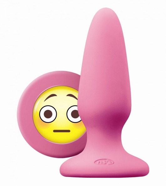 Розовая силиконовая пробка среднего размера Emoji OMG - 10,2 см. - NS Novelties - купить с доставкой в Санкт-Петербурге