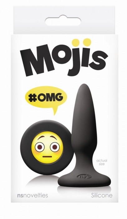 Черная силиконовая пробка Emoji OMG - 8,6 см. - NS Novelties - купить с доставкой в Санкт-Петербурге