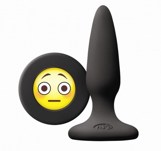 Черная силиконовая пробка Emoji OMG - 8,6 см. - NS Novelties - купить с доставкой в Санкт-Петербурге