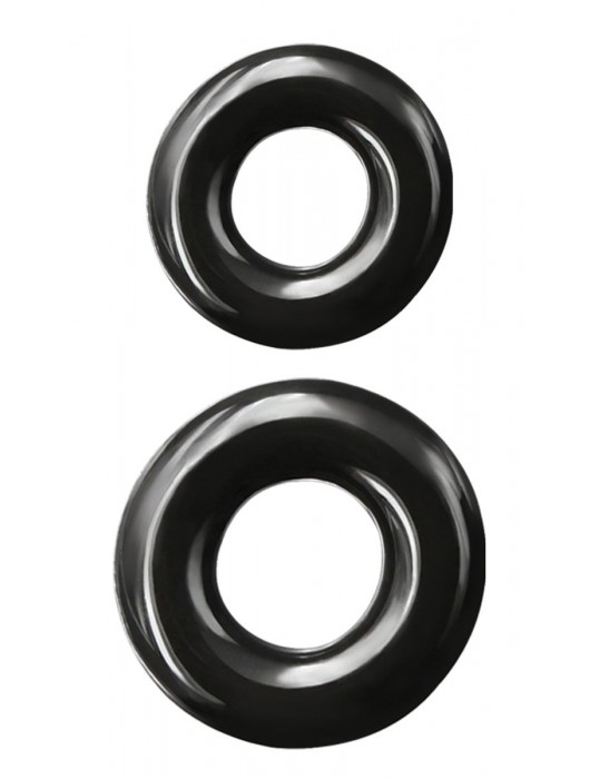 Набор из двух эрекционных колец черного цвета Double Stack - NS Novelties - в Санкт-Петербурге купить с доставкой