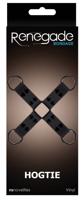 Черная крестообразная связка Bondage Hogtie - NS Novelties - купить с доставкой в Санкт-Петербурге