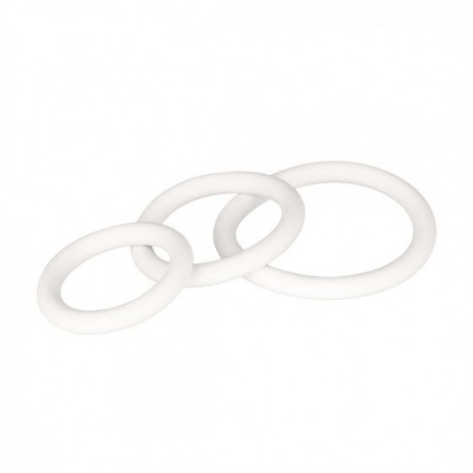 Набор из 3 белых эрекционных колец White Rubber Ring Set - California Exotic Novelties - в Санкт-Петербурге купить с доставкой