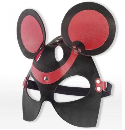 Черно-красная маска мышки из кожи - Sitabella - купить с доставкой в Санкт-Петербурге