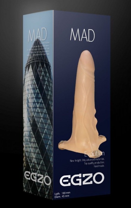 Полый поясной фаллоимитатор MAD - 18 см. - EGZO - купить с доставкой в Санкт-Петербурге