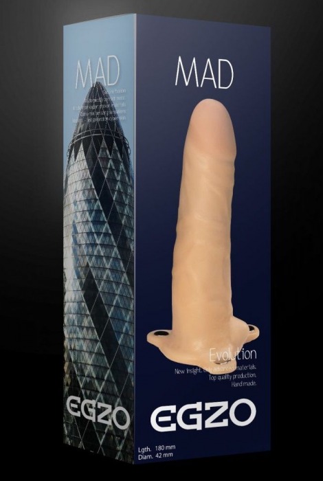Полый фаллоимитатор MAD на регулируемых ремешках - 18 см. - EGZO - купить с доставкой в Санкт-Петербурге