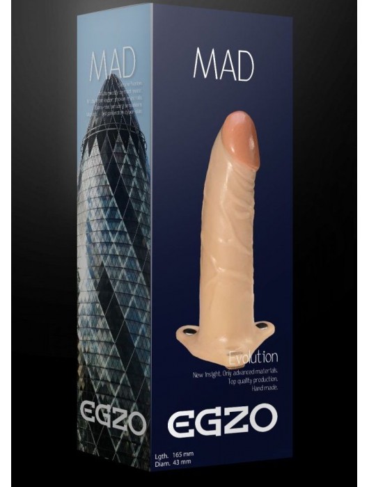 Полый поясной фаллоимитатор MAD - 16,5 см. - EGZO - купить с доставкой в Санкт-Петербурге