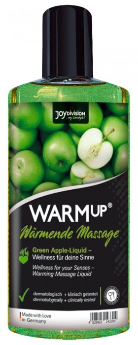Массажное масло WARMup Green Apple с ароматом яблока - 150 мл. - Joy Division - купить с доставкой в Санкт-Петербурге