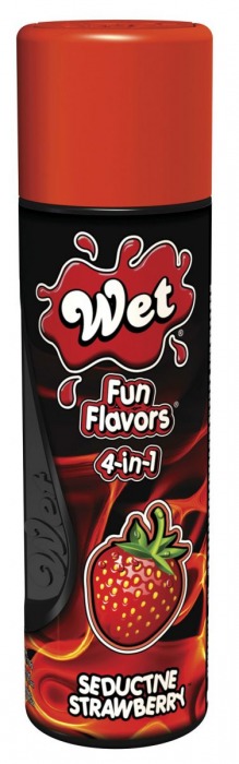 Разогревающий лубрикант Fun Flavors 4-in-1 Seductive Strawberry с ароматом клубники - 121 мл. - Wet International Inc. - купить с доставкой в Санкт-Петербурге