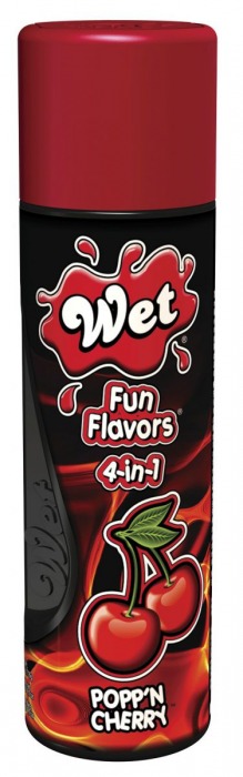 Разогревающий лубрикант Fun Flavors 4-in-1 Popp n Cherry с ароматом вишни - 121 мл. - Wet International Inc. - купить с доставкой в Санкт-Петербурге