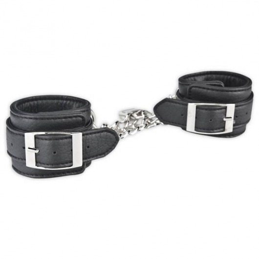 Кожаные наручники на цепи - Lux Fetish - купить с доставкой в Санкт-Петербурге
