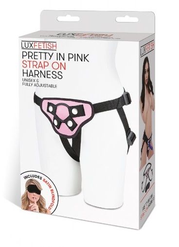 Черно-розовые трусики для страпона - Lux Fetish - купить с доставкой в Санкт-Петербурге