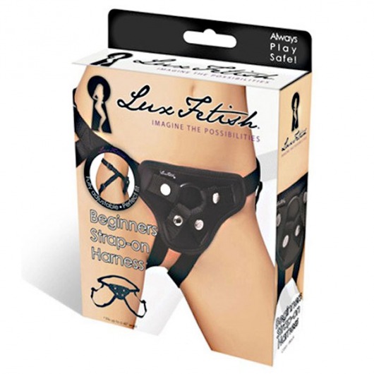 Черные трусики для страпона - Lux Fetish - купить с доставкой в Санкт-Петербурге