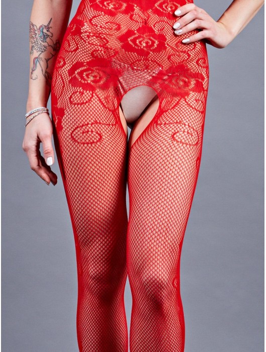 Обольстительный боди-комбинезон c рукавами и вырезом на груди - Le Frivole купить с доставкой