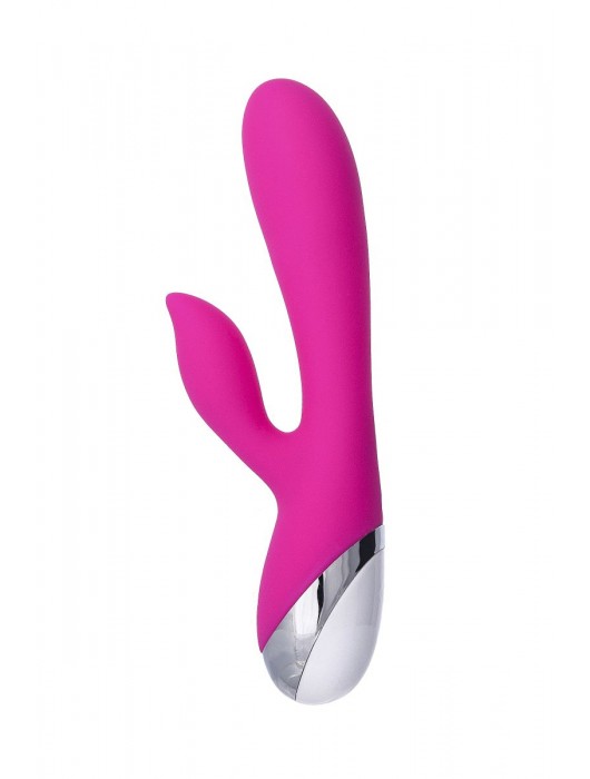 Розовый силиконовый вибратор с клиторальным стимулятором LIA - 19 см. - ToyFa