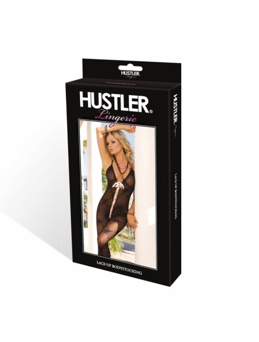 Облегающий комбинезон-чулок со шнуровкой - Hustler Lingerie купить с доставкой