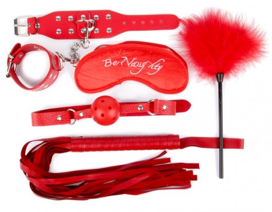 Набор красных БДСМ-аксессуаров из 5 предметов - Bior toys - купить с доставкой в Санкт-Петербурге