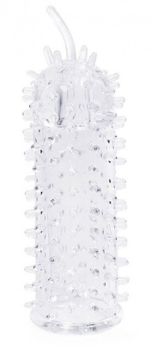 Закрытая рельефная насадка Crystal sleeve с усиками - 12 см. - Erowoman-Eroman - в Санкт-Петербурге купить с доставкой