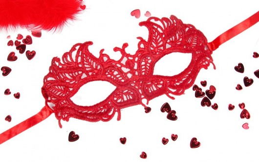 Красная ажурная текстильная маска  Андреа - Erowoman-Eroman купить с доставкой