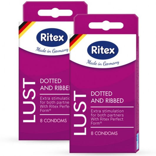 Рифленые презервативы RITEX LUST с пупырышками - 8 шт. - RITEX - купить с доставкой в Санкт-Петербурге