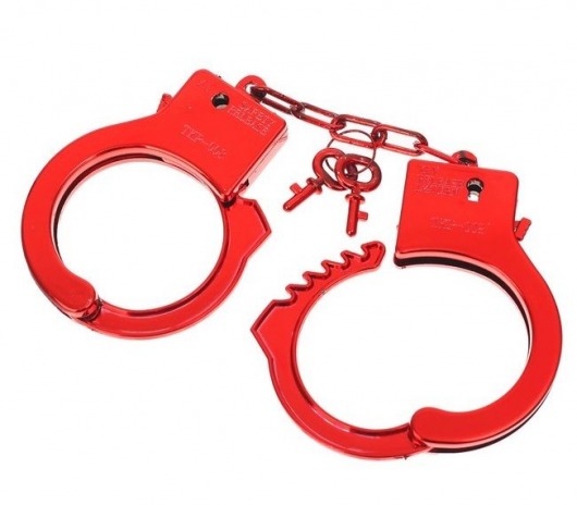 Красные пластиковые наручники  Блеск - Сима-Ленд - купить с доставкой в Санкт-Петербурге