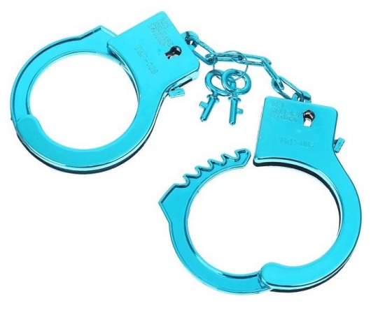 Голубые пластиковые наручники  Блеск - Сима-Ленд - купить с доставкой в Санкт-Петербурге