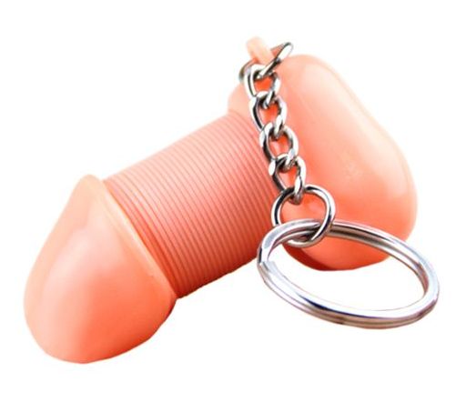 Телесный брелок для ключей в форме пениса - Romfun - купить с доставкой в Санкт-Петербурге