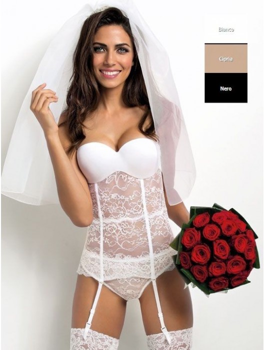 Нежный кружевной корсет с градуированными чашками - Sielei купить с доставкой