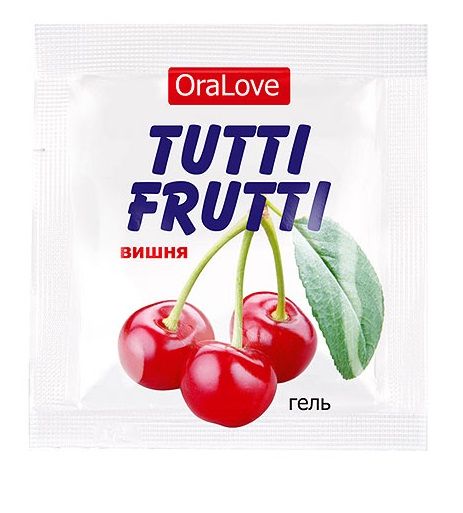 Пробник гель-смазки Tutti-frutti с вишнёвым вкусом - 4 гр. - Биоритм - купить с доставкой в Санкт-Петербурге