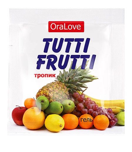Пробник гель-смазки Tutti-frutti со вкусом тропических фруктов - 4 гр. - Биоритм - купить с доставкой в Санкт-Петербурге