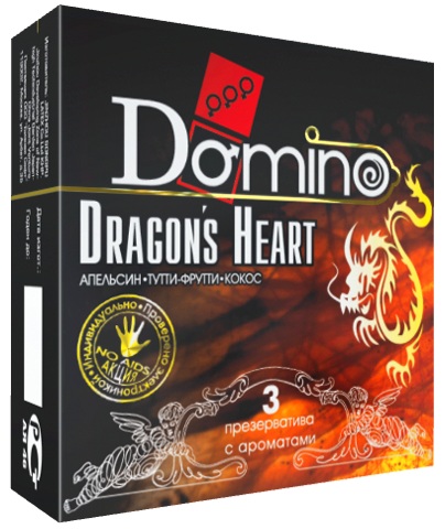 Ароматизированные презервативы Domino Dragon’s Heart  - 3 шт. - Domino - купить с доставкой в Санкт-Петербурге