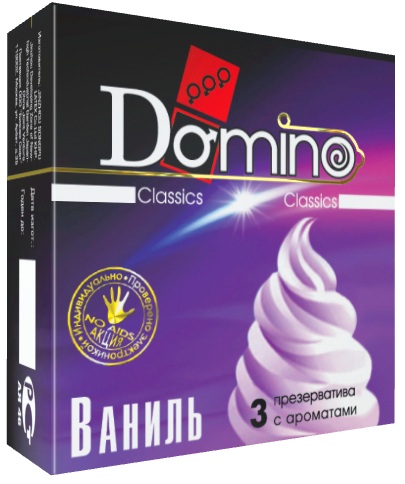 Ароматизированные презервативы Domino  Ваниль  - 3 шт. - Domino - купить с доставкой в Санкт-Петербурге
